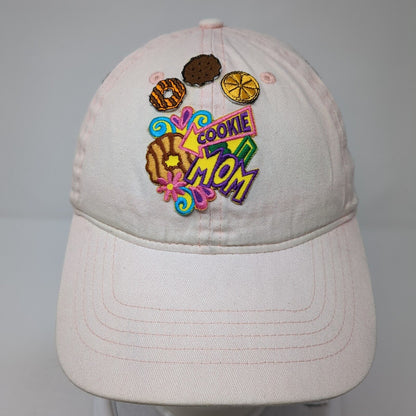 Cookie Mom Strapback Hat Pink One Size Adjustable Patch Vent Holes