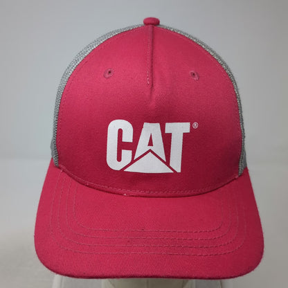 Cat Trucker Hat Pink One Size Mesh Snapback Gray White Logo Caterpillar Work