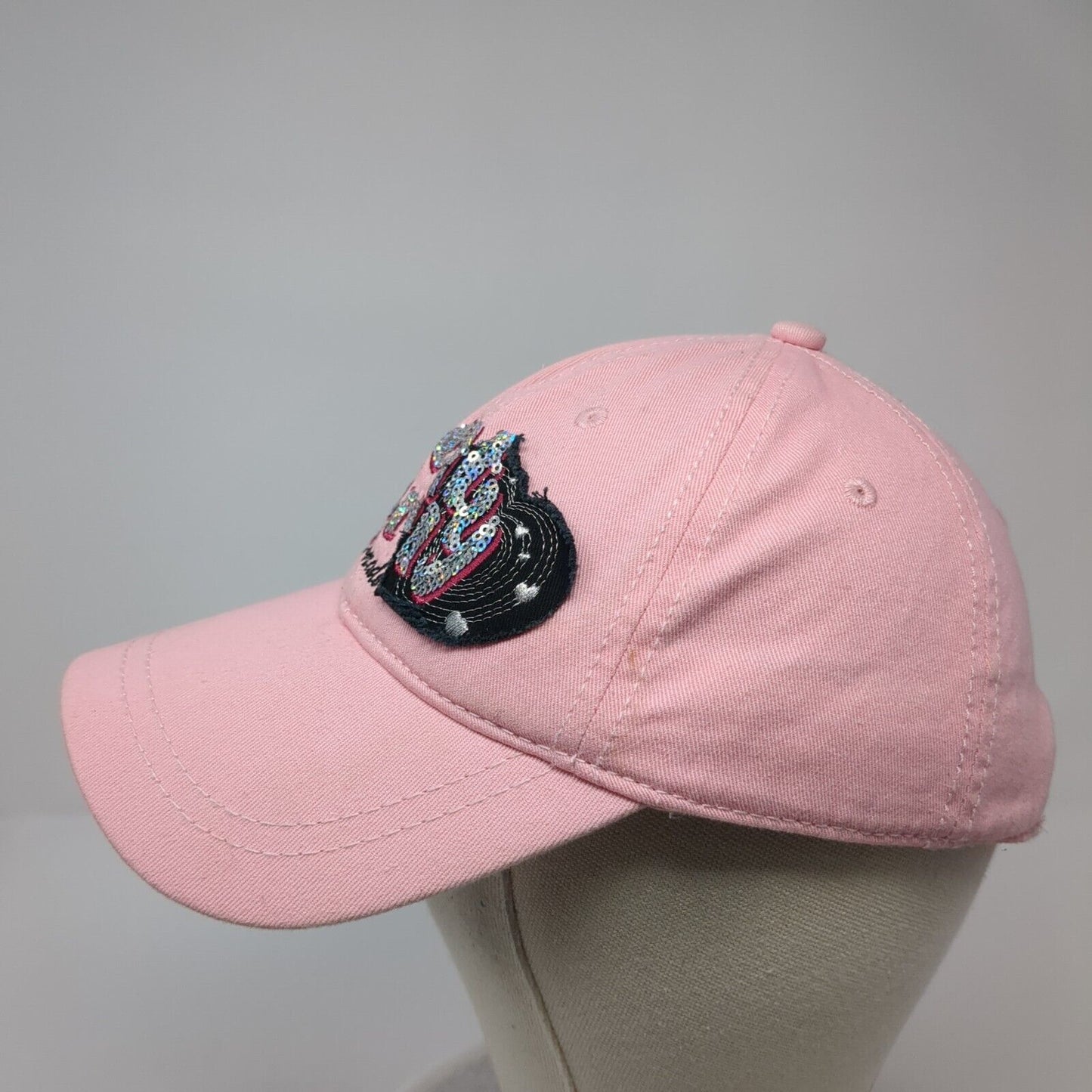 Pretty Girl Colorado Strapback Hat Pink Size 54cm Adjustable Embroidered Sequin