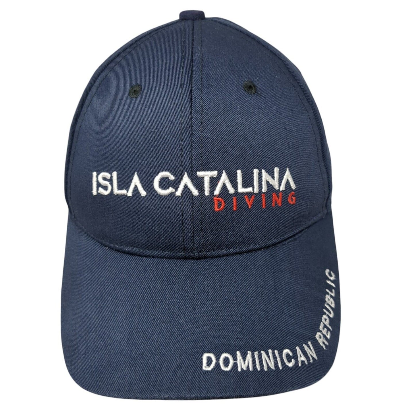 Isla Catalina Diving Strapback Hat Blue One Size Dominican Republic
