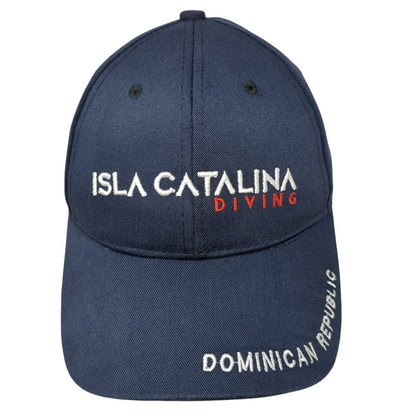 Isla Catalina Diving Strapback Hat Blue One Size Dominican Republic
