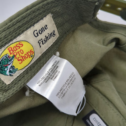 Bass Pro Shops 5 Panel Green One Size Snapback Rope Hat Embroidered Patch Fish