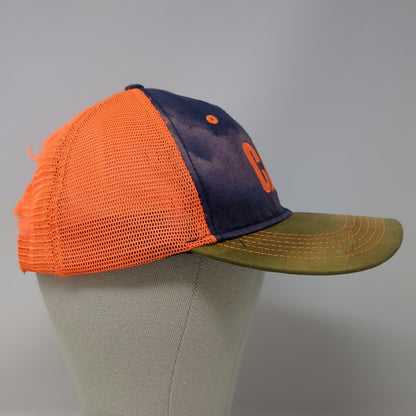 Caterpillar Trucker Hat Blue Orange Green One Size Snapback Mesh CAT Logo