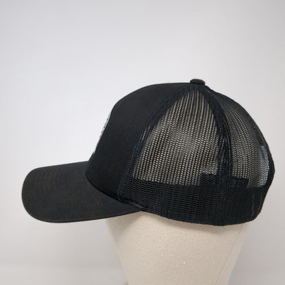 Pacific Headwear Snapback Trucker Hat Black One Size Adjustable Mesh Back
