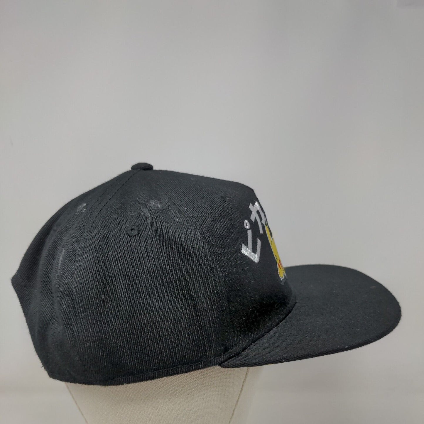 Pokemon Pikachu Snapback Hat Black OSFM Embroidered Adjustable Japanese