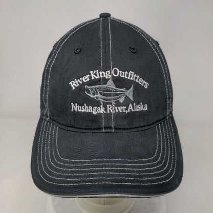 River King Outfitters Nushagak River Alaska Strapback Hat Black OS Adjustable