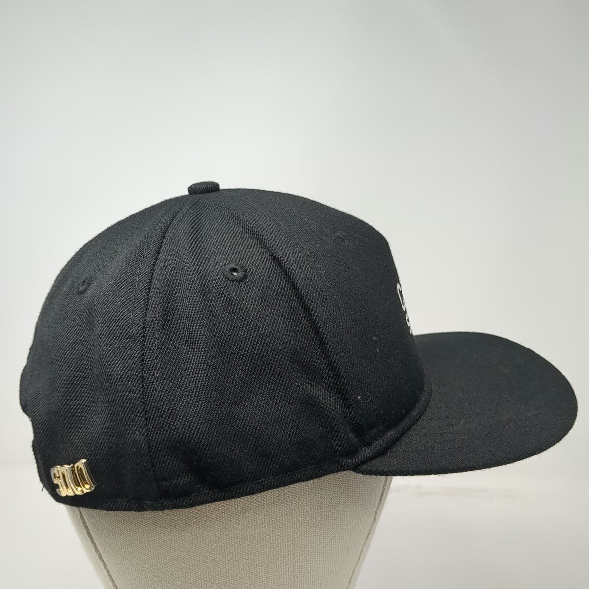 Crooks & Castles Snapback Black One Size Hat Inverted Logo Gold Pin Graphic Brim