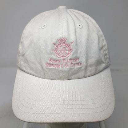 Imperial Baseball Cap White One Size Boca Raton Resort & Club Hat Pink Logo