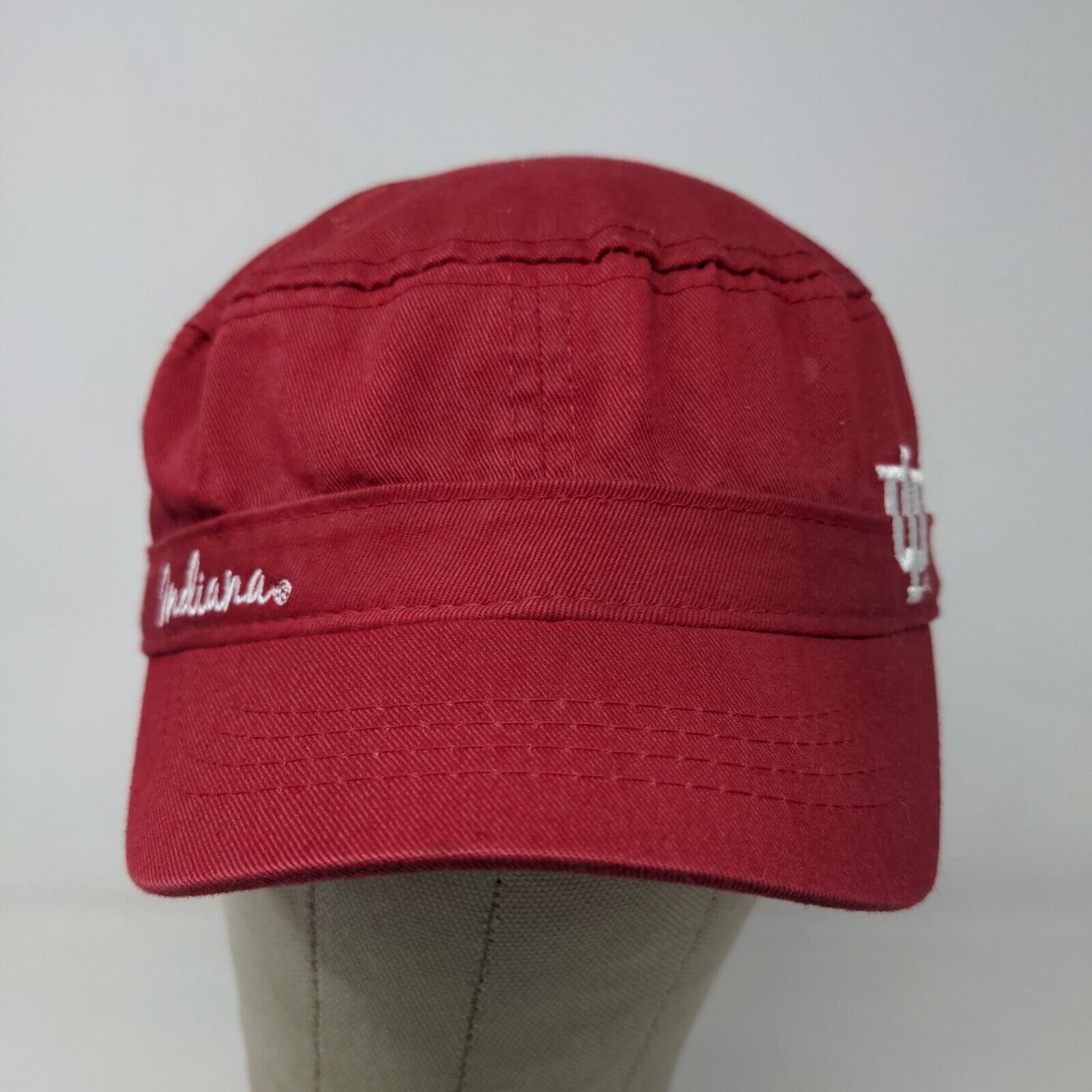 Signatures Women's Strapback Cadet Cap Red Embroidered IU Hoosiers Logo