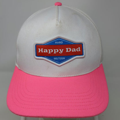 Happy Dad 5 Panel White Pink Blue Red One Size Hard Seltzer Logo Snapback Hat
