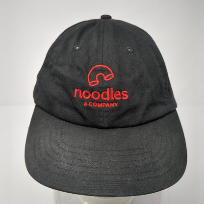 Noodles & Company Strapback Hat Black One Size Adjustable Embroidered Cotton