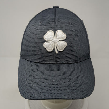 Live Lucky Fitted Baseball Cap Gray Medium Lightweight Embroidered Black Clover