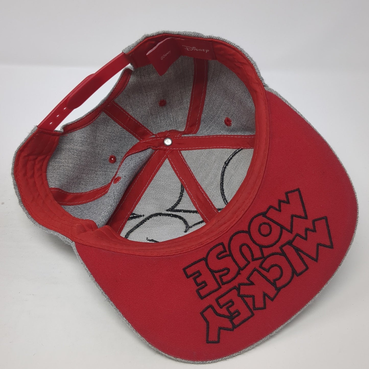 Mickey Mouse Face Snapback Hat Gray One Size Adjustable Disney 6 Panel