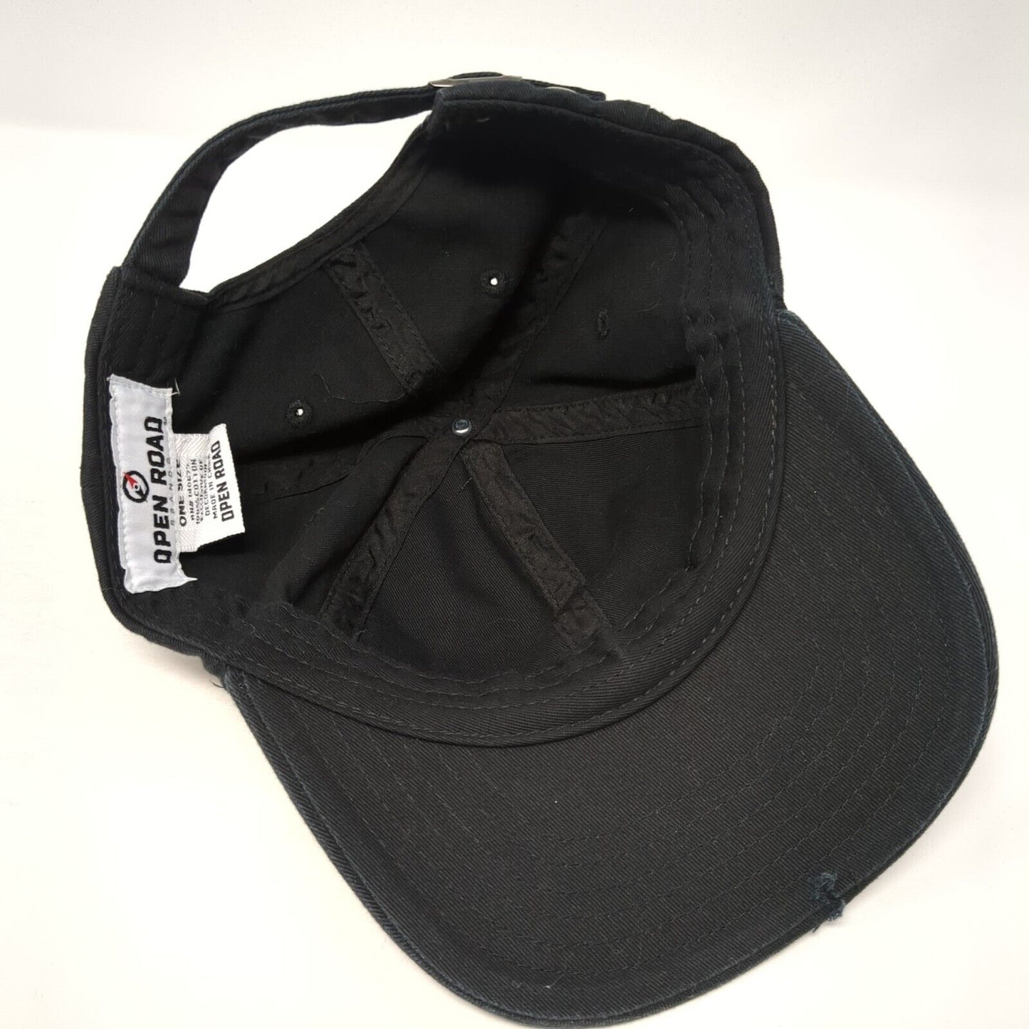 Dad Slideback Baseball Cap Black One Size Adjustable Embroidered Open Road