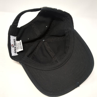 Dad Slideback Baseball Cap Black One Size Adjustable Embroidered Open Road