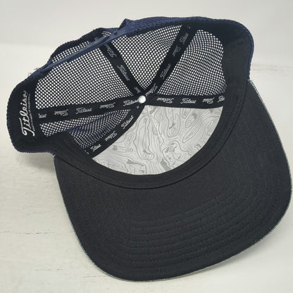 Titleist Trucker Hat Blue One Size Mesh Back Snapback Golf Topo Map Under Brim