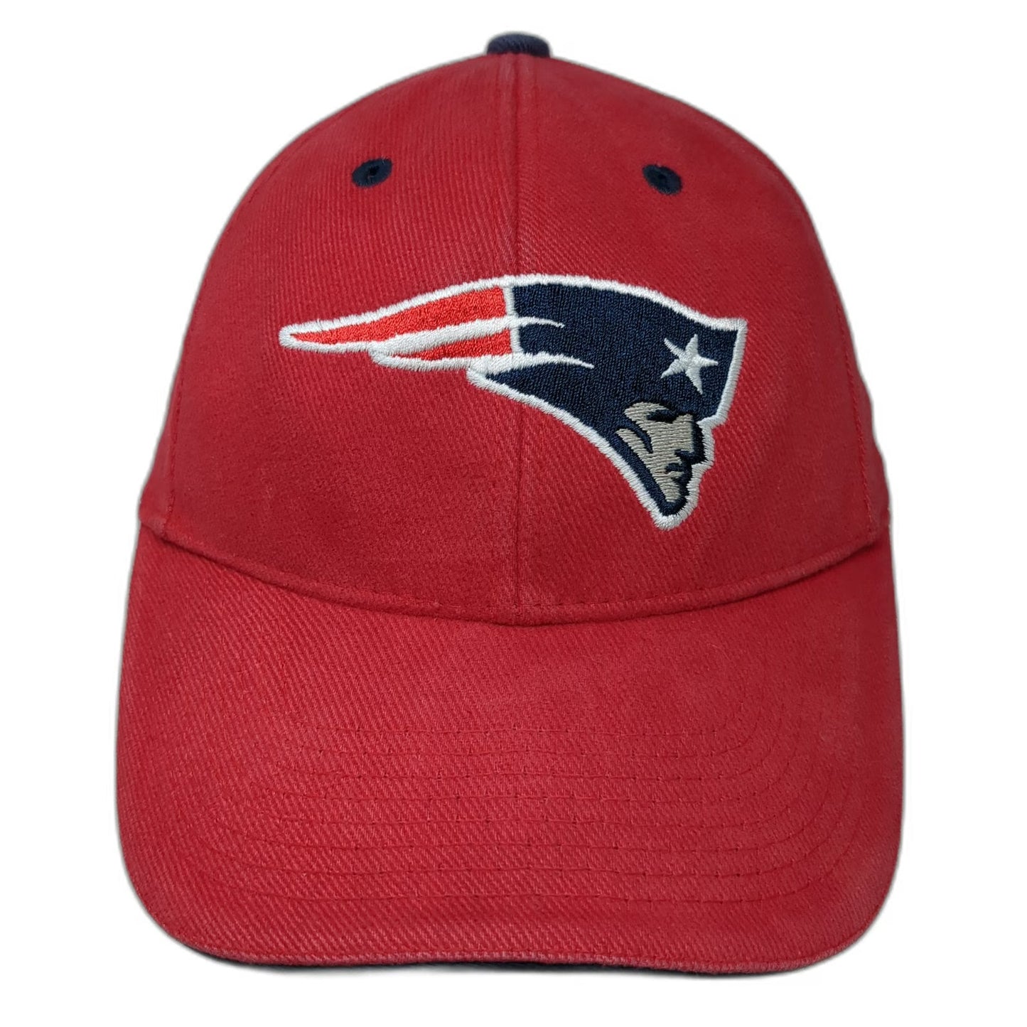 New England Patriots NFL Red One Size Hat Strapback Embroidered Logo Curved Brim