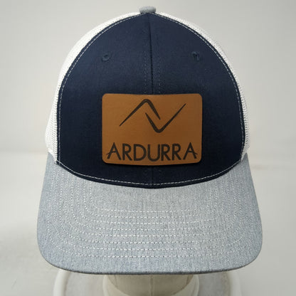 Richardson Trucker Hat Blue Gray White One Size Ardurra Leather Patch Mesh 112