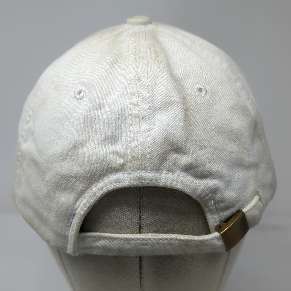 Jacson Baseball Cap White One Size Slideback 6-Panel Cotton Embroidered Logo Hat