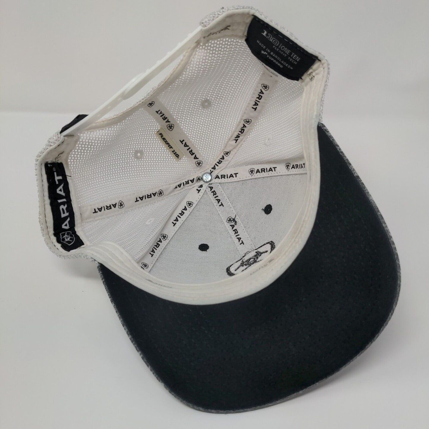 Ariat Snapback Trucker Hat Gray OS Adjustable 110 Flexfit Tech Patriotic Yupoong