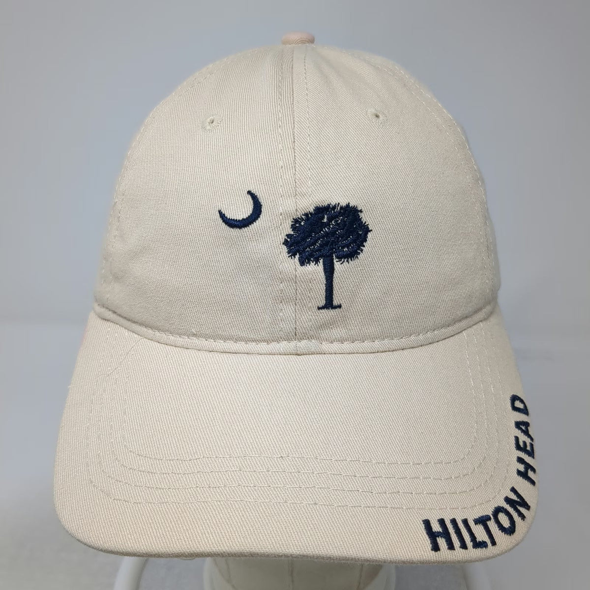 C-Side Sales Baseball Cap Beige One Size Strapback Palmetto Moon Hilton Head Hat