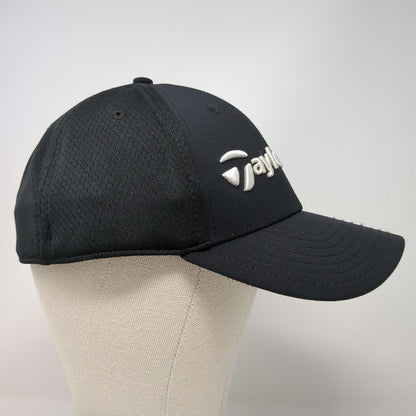 TaylorMade Baseball Cap Black XL Mesh Stretch Fit A-Flex Embroidered Golf Hat