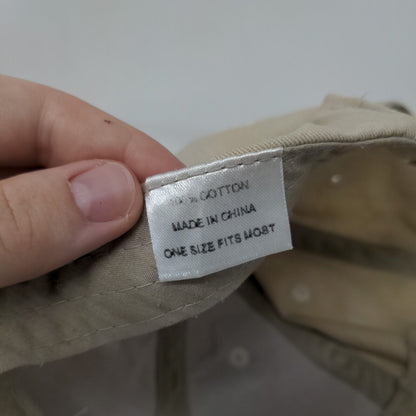 Cameron Strapback Hat Tan OSFM Embroidered Adjustable Vent Holes
