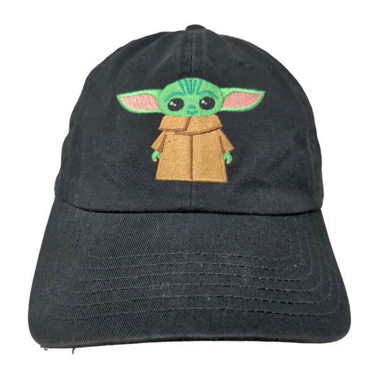 Star Wars Men's Slideback Hat Black Size OSFM Embroidered Grogu Baby Yoda Logo