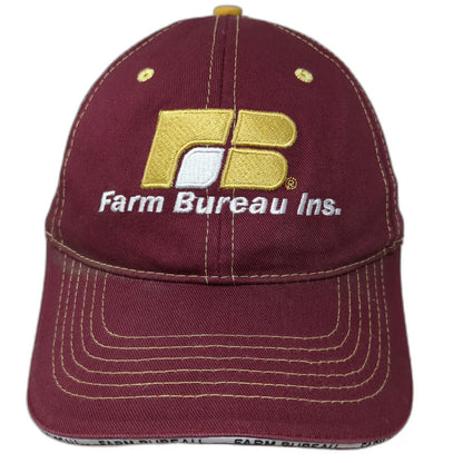 Buck's Athletic Red Baseball Cap One Size Farm Bureau Ins Idaho Strapback Hat