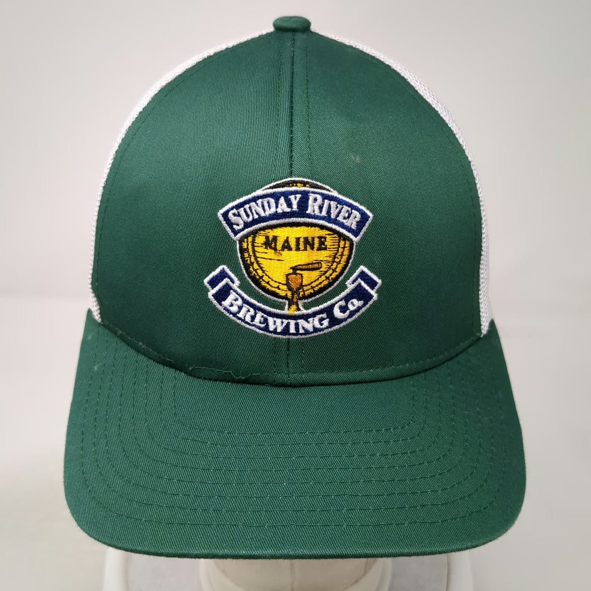 Pacific Headwear Trucker Hat Green White One Size Maine Brewing Co Mesh Back hat