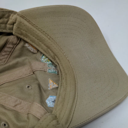 Organic Gas-Friendly To Gas-Free Strapback Hat Tan One Size Embroidered