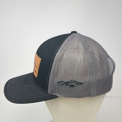 Richardson Trucker Hat Black Gray One Size Leather Patch Mountain West Electric