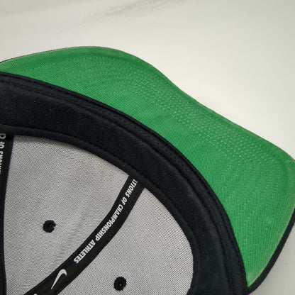 Nike Snapback Black White Green Underbill One Size Dri-Fit Pro Haeleah Logo Hat
