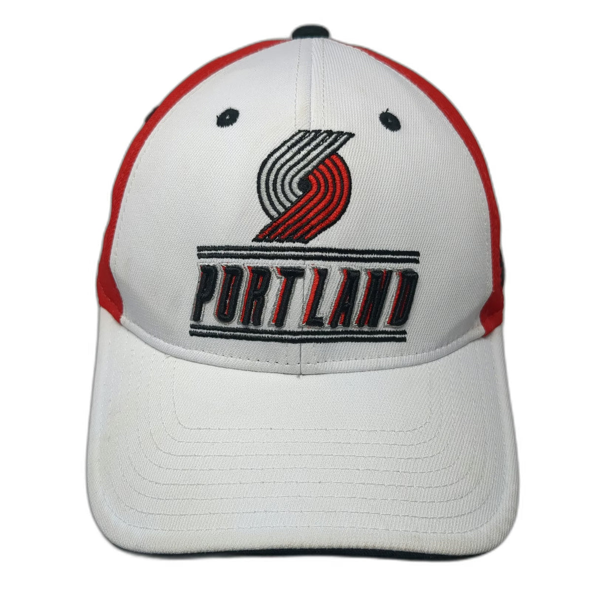 Portland Trail Blazers NBA Adidas Snapback Hat White Red Black One Size Pinwheel