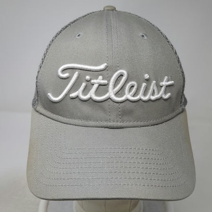 Titleist Baseball Cap Gray M Mesh Back Pro V1 FootJoy Stretch Fit New Era Hat