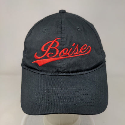 Boise Strapback Hat Black One Size Solid Embroidered Port & Company