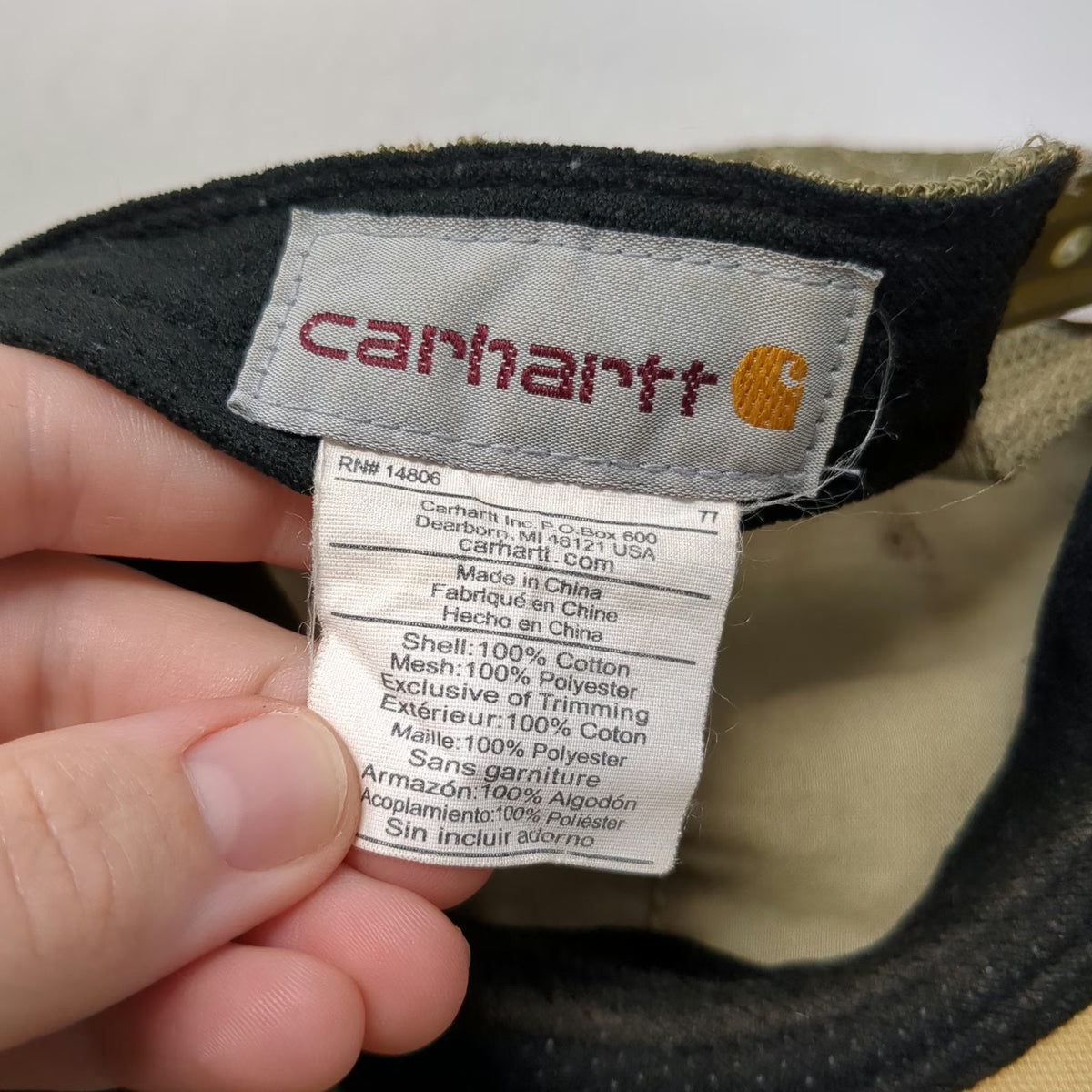 Carhartt Trucker Hat Green One Size Camo Mesh Back Snapback Embroidered Logo
