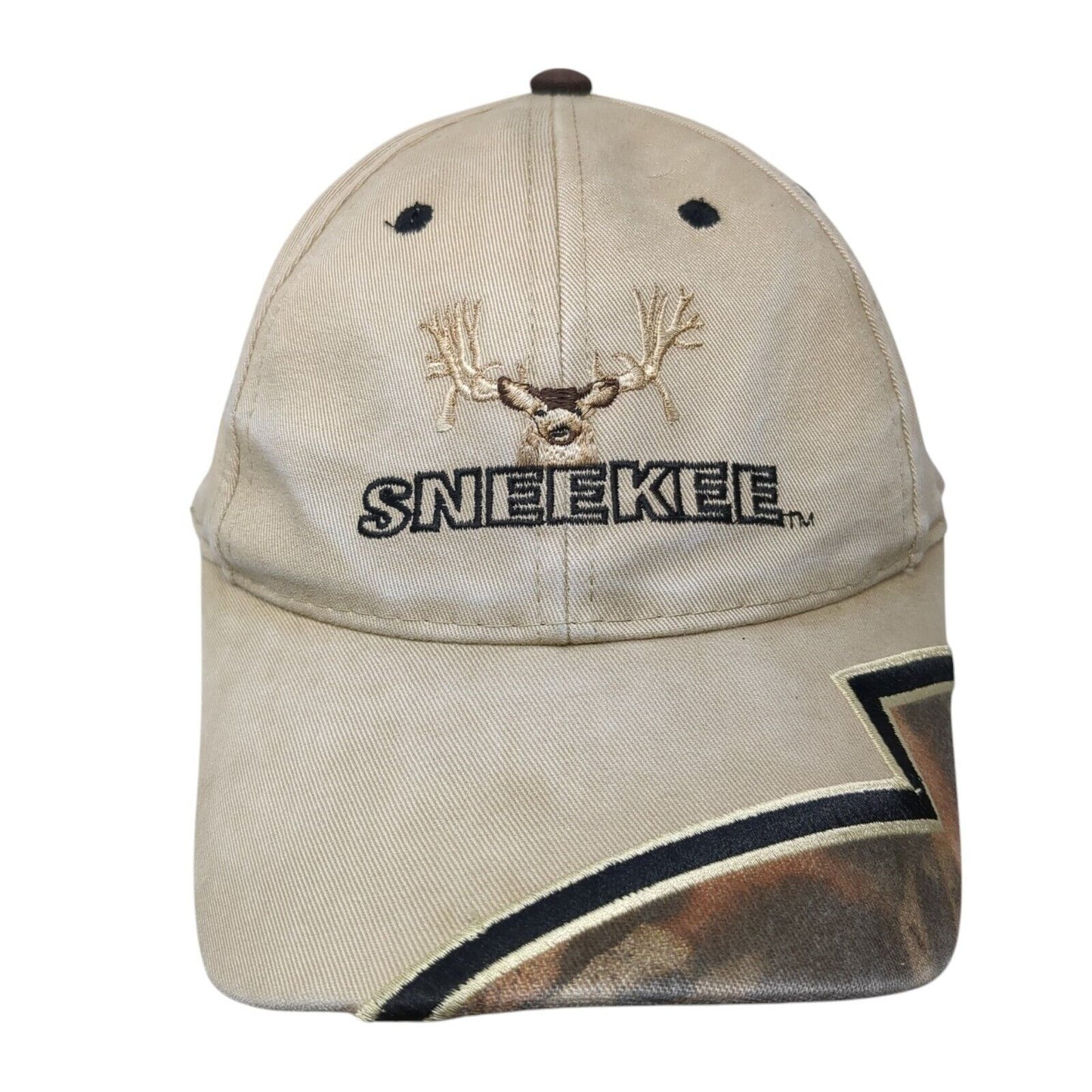 Sneekee Slideback Hat Tan One Size Adjustable Embroidered Hunting