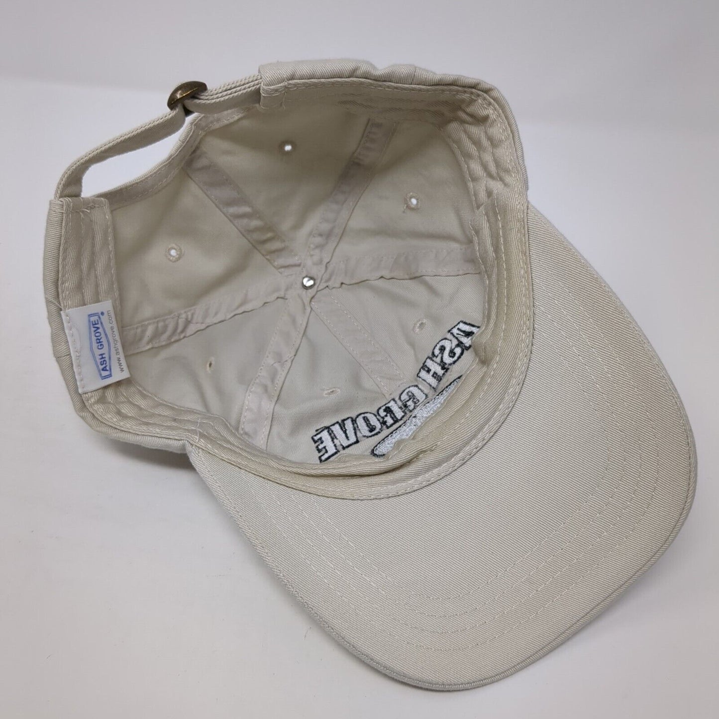 Ash Grove Slideback Hat Tan One Size Adjustable Embroidered Vent Holes