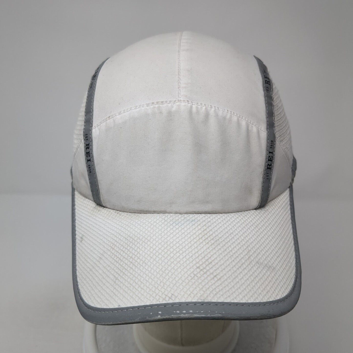 REI Est 1938 5 Panel Cap White One Size Adjustable Breathable Mesh Blank