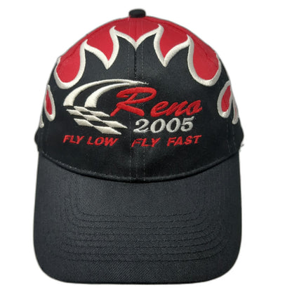Otto Baseball Cap Black Red One Size Reno 2005 Fly Low Fly Fast Flames Hat