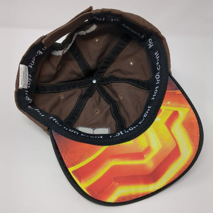 The Versatile Hot Iron Event Strapback Hat Brown OS Adjustable Embroidered