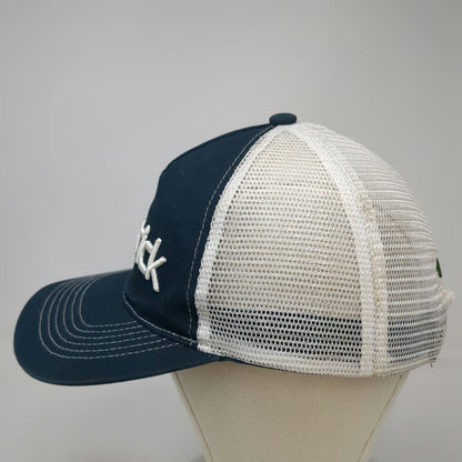 Green Devil Trucker Hat Blue White One Size Maverick Air Bump Cap Mesh Snapback