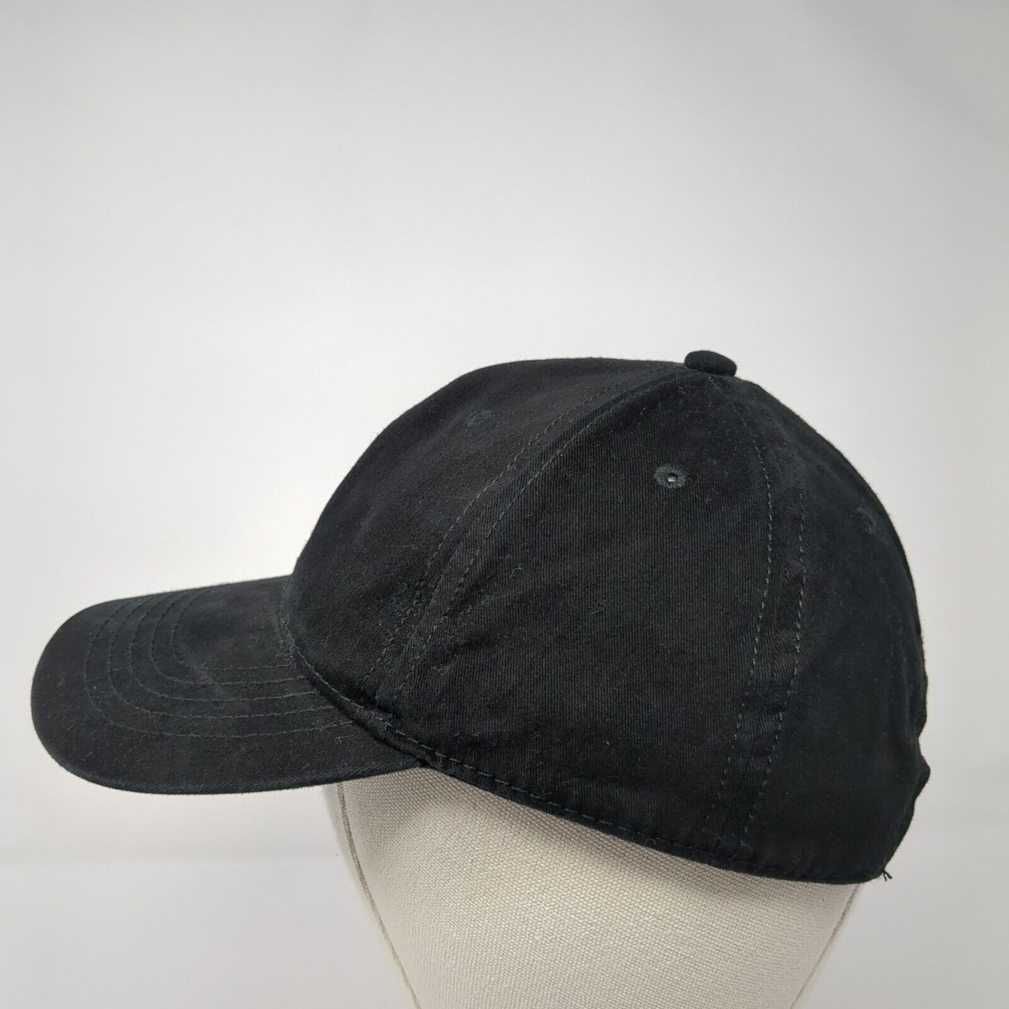 Unbranded Slideback Hat Black One Size Adjustable Vented Holes 6 Panel Blank