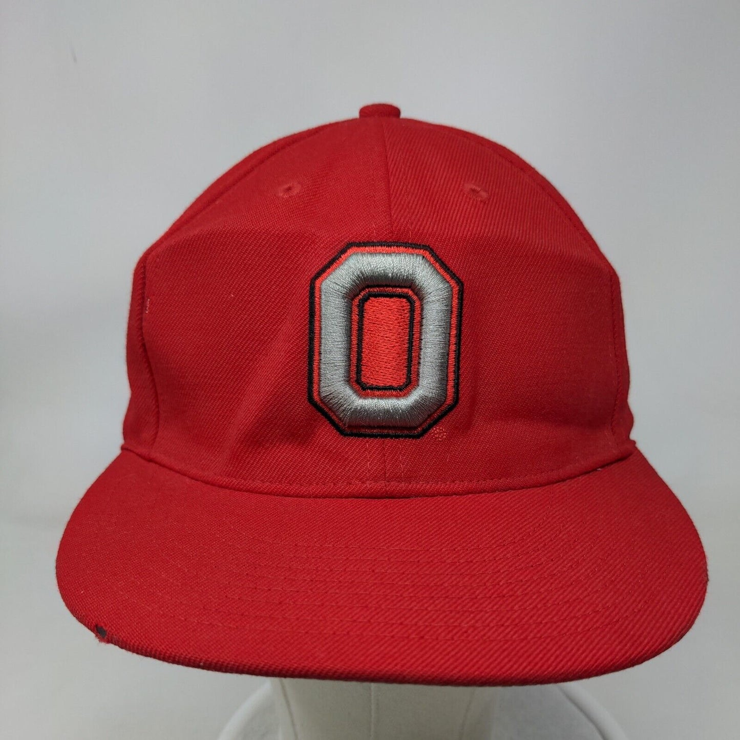 Nike 643 Fitted Hat Red Size 7 1/4 Embroidered Ohio State Buckeyes Logo