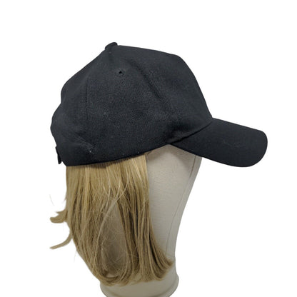 Unbranded Strapback Hat Hair Wig Black One Size 6 Panel Vent Holes