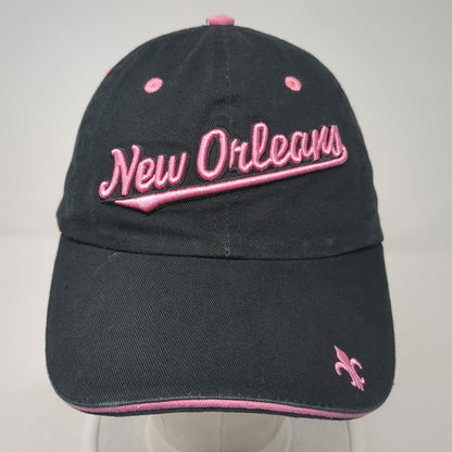 New Orleans Strapback Baseball Cap Black One Size Adjustable Embroidered Raw Ma