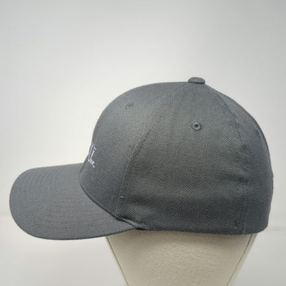 Port Authority Baseball Cap Gray Silver M ASU Inc Owl Logo Fitted Hat Stretch