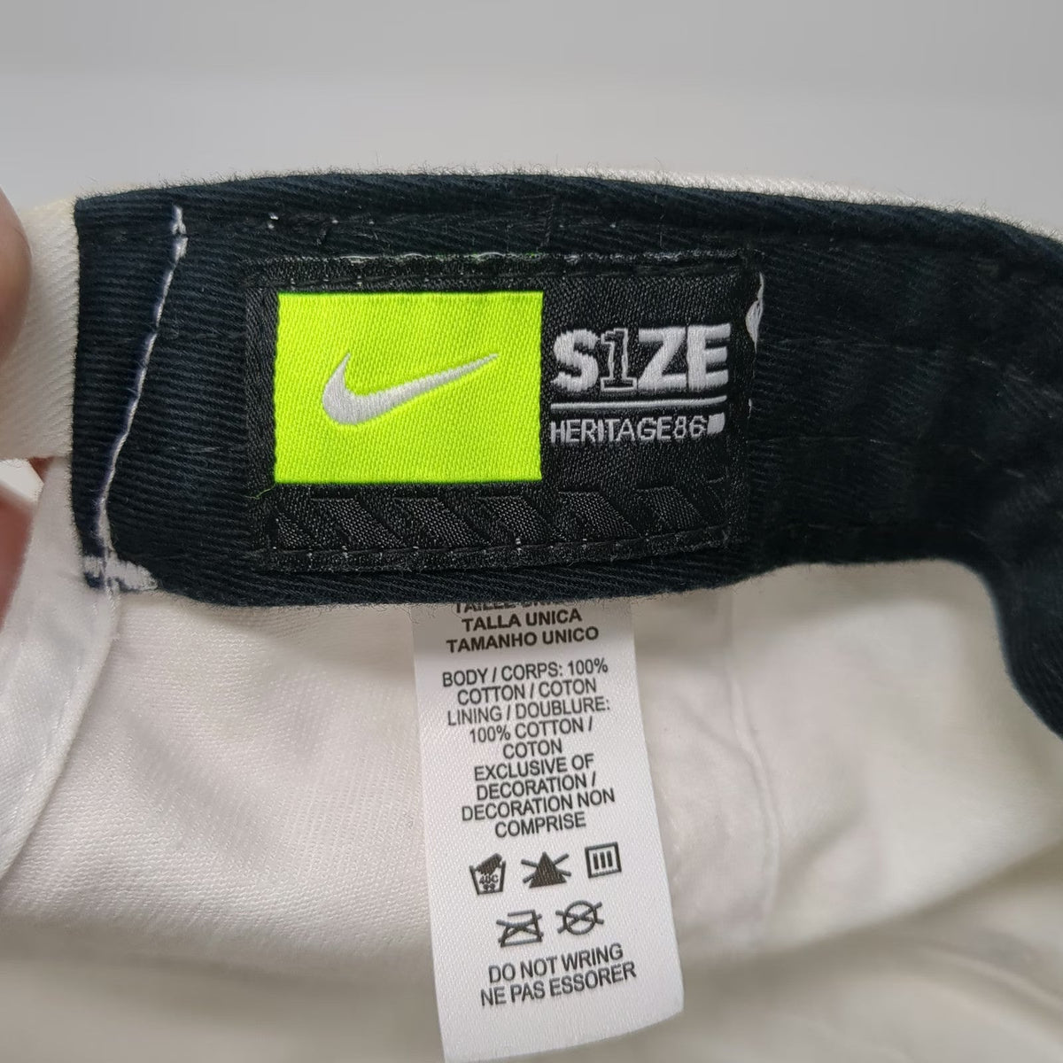 Nike Baseball Cap White One Size Heritage 86 Slideback Embroidered Swoosh Hat