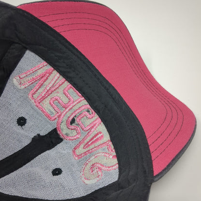Vegas Rhinestone Strapback Hat Black One Size Adjustable Embroidered
